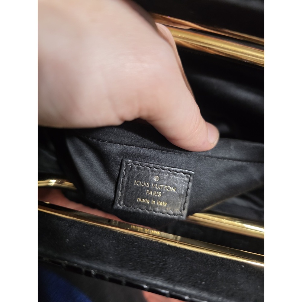 Louis Vuitton Monogram Dentelle Oval Handle Chain Bag Black RC0098 Authentic - Picture 11 of 12